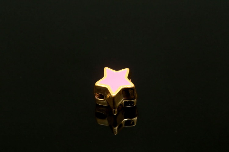 EM002-금도금 핑크 에나멜 스타 (1개)