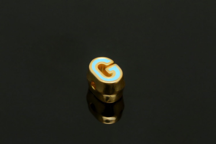 EM004-금도금 블루 에나멜 알파벳 G (1개)