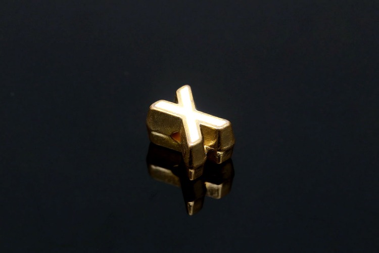 EM003-금도금 화이트 에나멜 알파벳 X (1개)