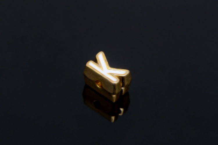 EM003-금도금 화이트 에나멜 알파벳 K (1개)