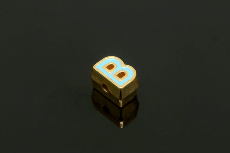 EM004-금도금 블루 에나멜 알파벳 B (1개)