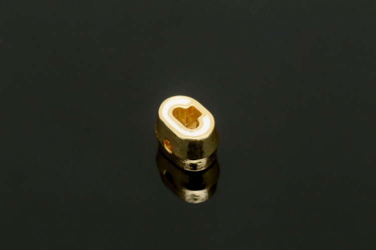 EM003-금도금 화이트 에나멜 알파벳 C (1개)