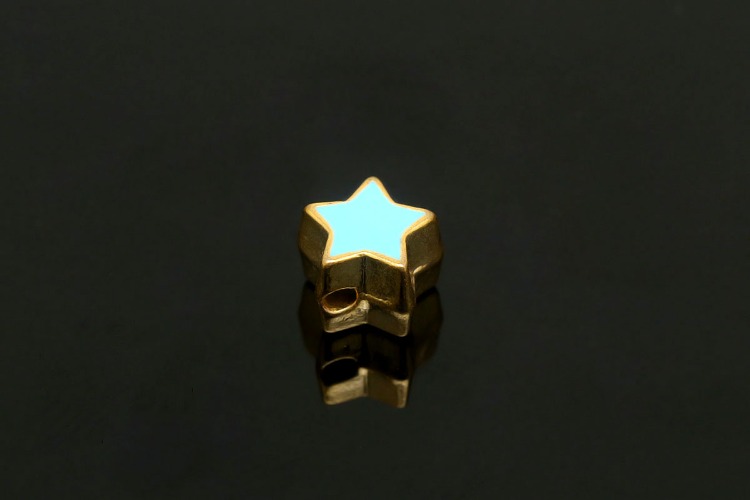 EM004-금도금 블루 에나멜 스타 (1개)