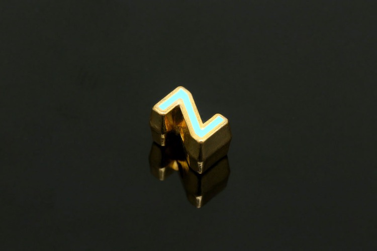 EM004-금도금 블루 에나멜 알파벳 Z (1개)