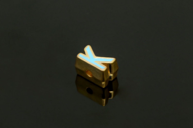 EM004-금도금 블루 에나멜 알파벳 K (1개)