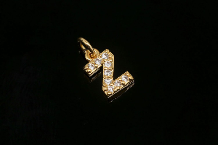 EM007-무니켈 금도금 고리형 큐빅 알파벳 Z (1개)