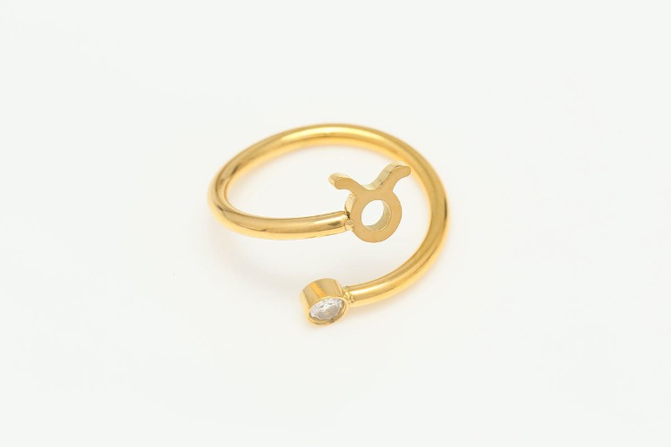 [도매] ST036-금도금 프리 사이즈 황소자리 반지 (5개)