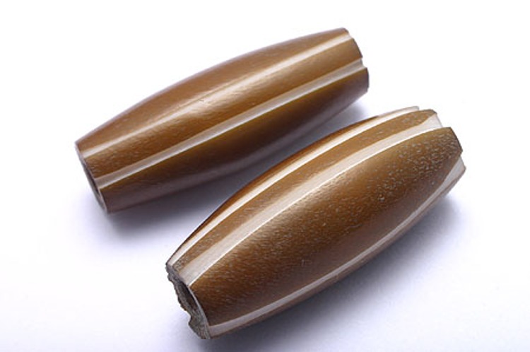 [도매] C599-딥 올리브그린 오벌 혼비즈 26*10mm (20개)